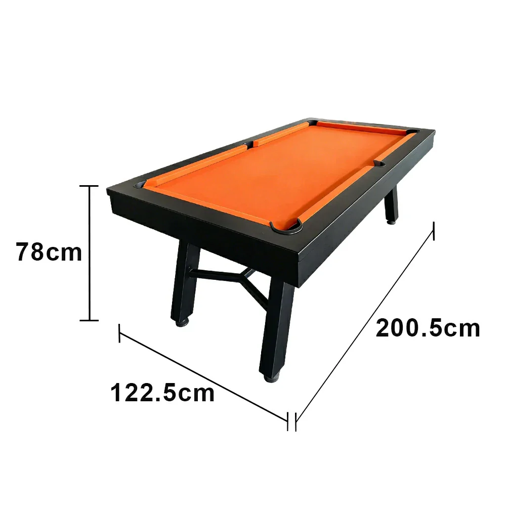 CUETIQ 7FT Outdoor Pool Table - Slanted Leg Design Metal Frame Waterproof Billiard Table for Backyard Patio Games - Black & Orange - Image 5