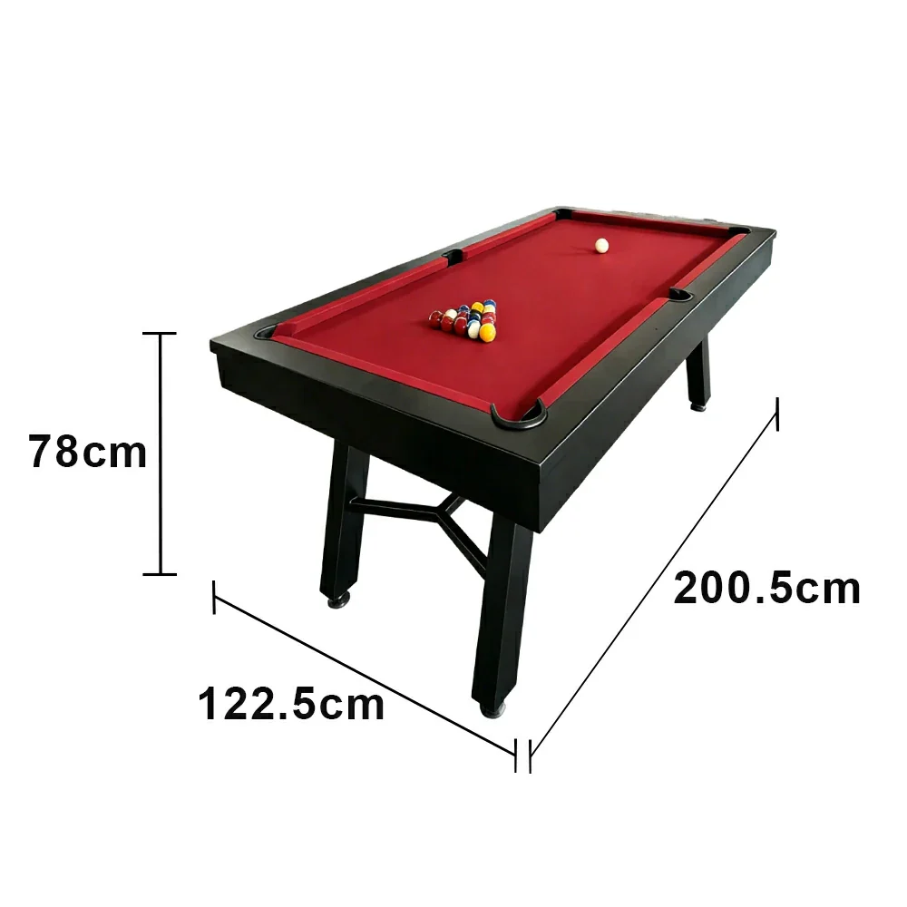 CUETIQ 7FT Outdoor Pool Table - Slanted Leg Design Metal Frame Waterproof Billiard Table for Backyard Patio Games - Black & Red - Image 5