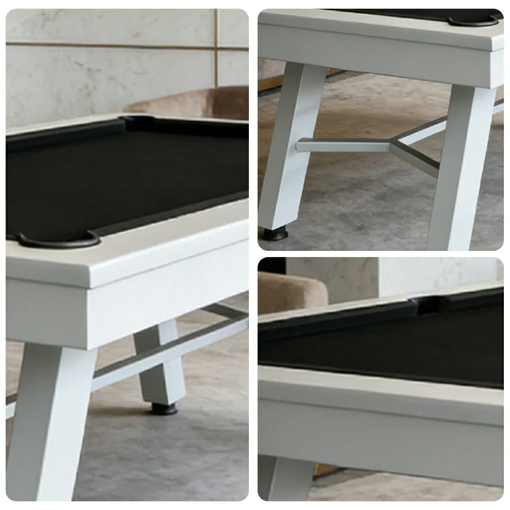CUETIQ 7FT Outdoor Pool Table - Slanted Leg Design Metal Frame Waterproof Billiard Table for Backyard Patio Games - Grey & Black - Image 3