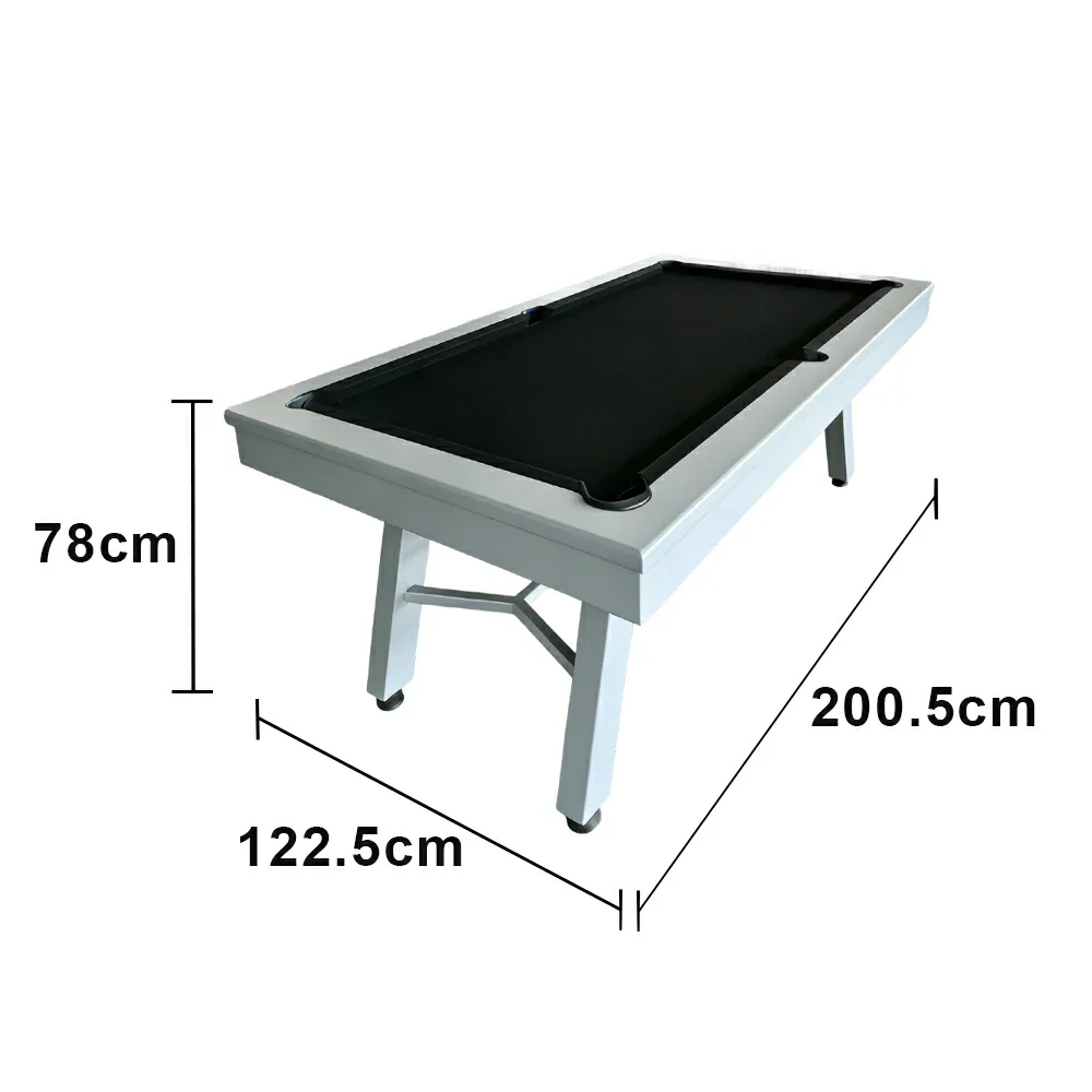 CUETIQ 7FT Outdoor Pool Table - Slanted Leg Design Metal Frame Waterproof Billiard Table for Backyard Patio Games - Grey & Black - Image 5