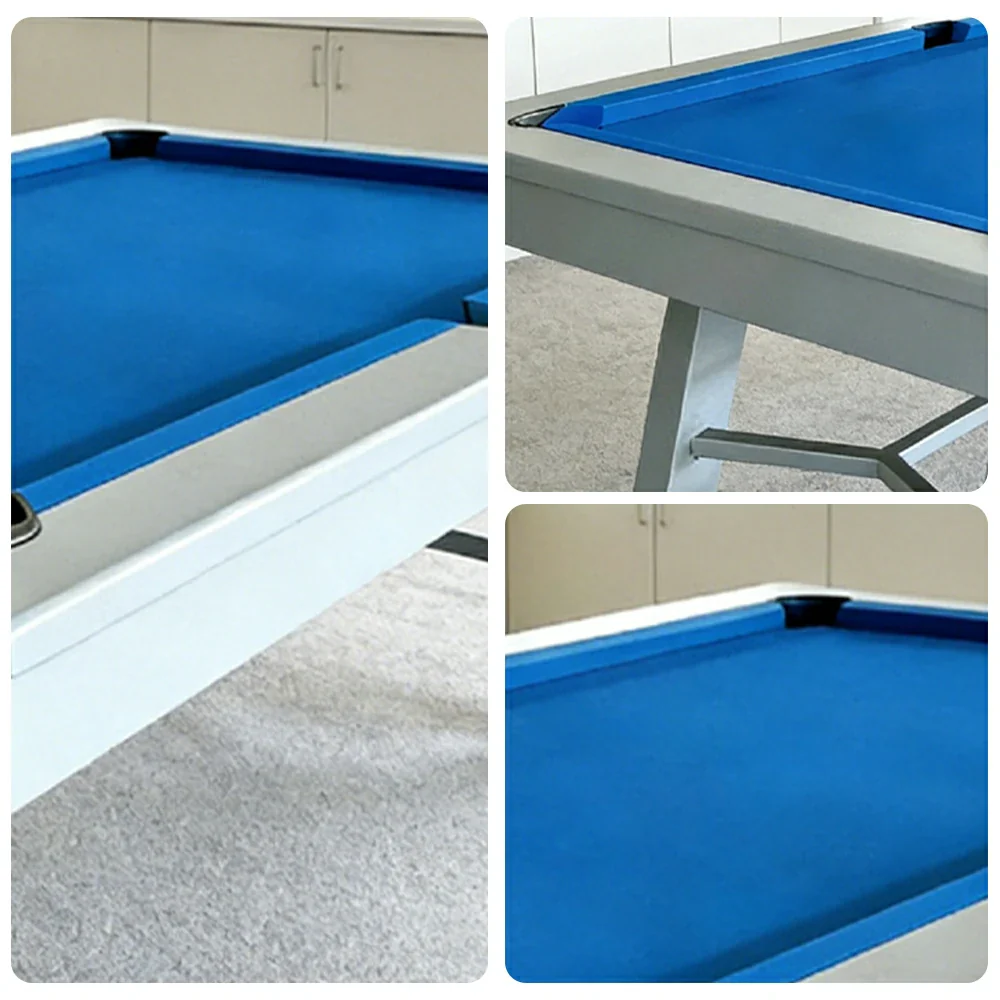 CUETIQ 7FT Outdoor Pool Table - Slanted Leg Design Metal Frame Waterproof Billiard Table for Backyard Patio Games - Grey & Blue - Image 3