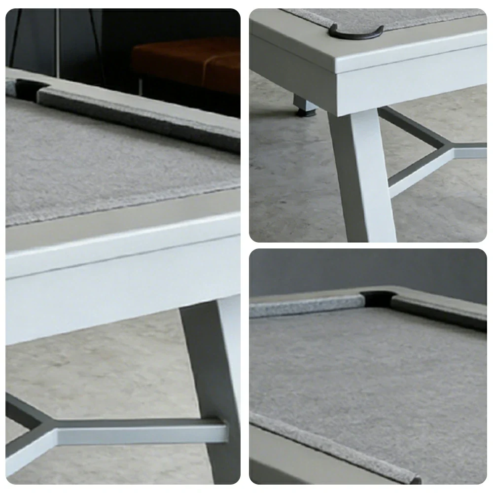 CUETIQ 7FT Outdoor Pool Table - Slanted Leg Design Metal Frame Waterproof Billiard Table for Backyard Patio Games - Grey & Grey - Image 3