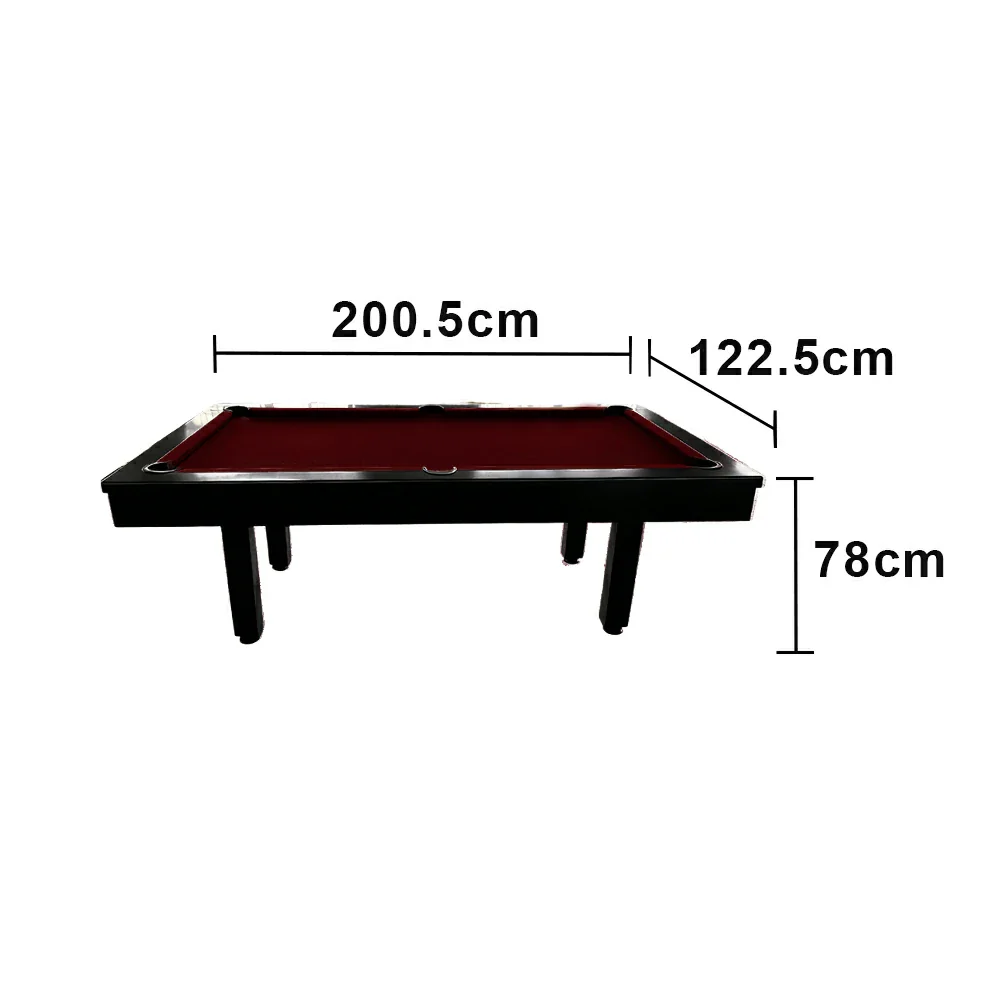CUETIQ 7FT Outdoor Pool Table - Straight Leg Design Metal Frame Waterproof Billiard Table for Backyard Patio Games - Black & Burgundy - Image 5