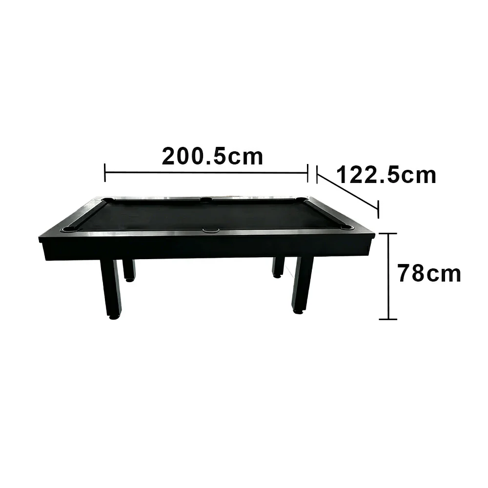 CUETIQ 7FT Outdoor Pool Table - Straight Leg Design Metal Frame Waterproof Billiard Table for Backyard Patio Games - Black & Black - Image 5