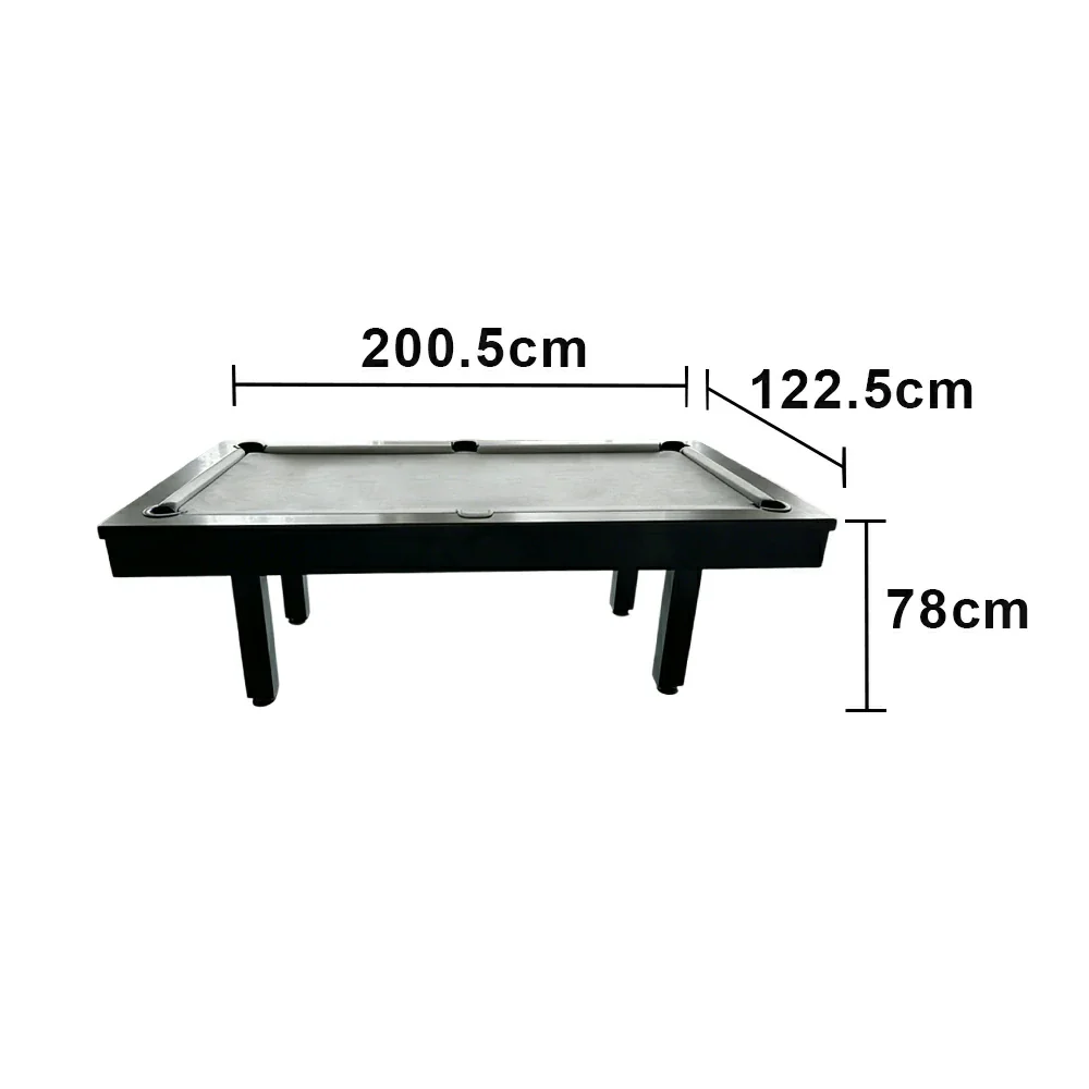 CUETIQ 7FT Outdoor Pool Table - Straight Leg Design Metal Frame Waterproof Billiard Table for Backyard Patio Games - Black & Grey - Image 5