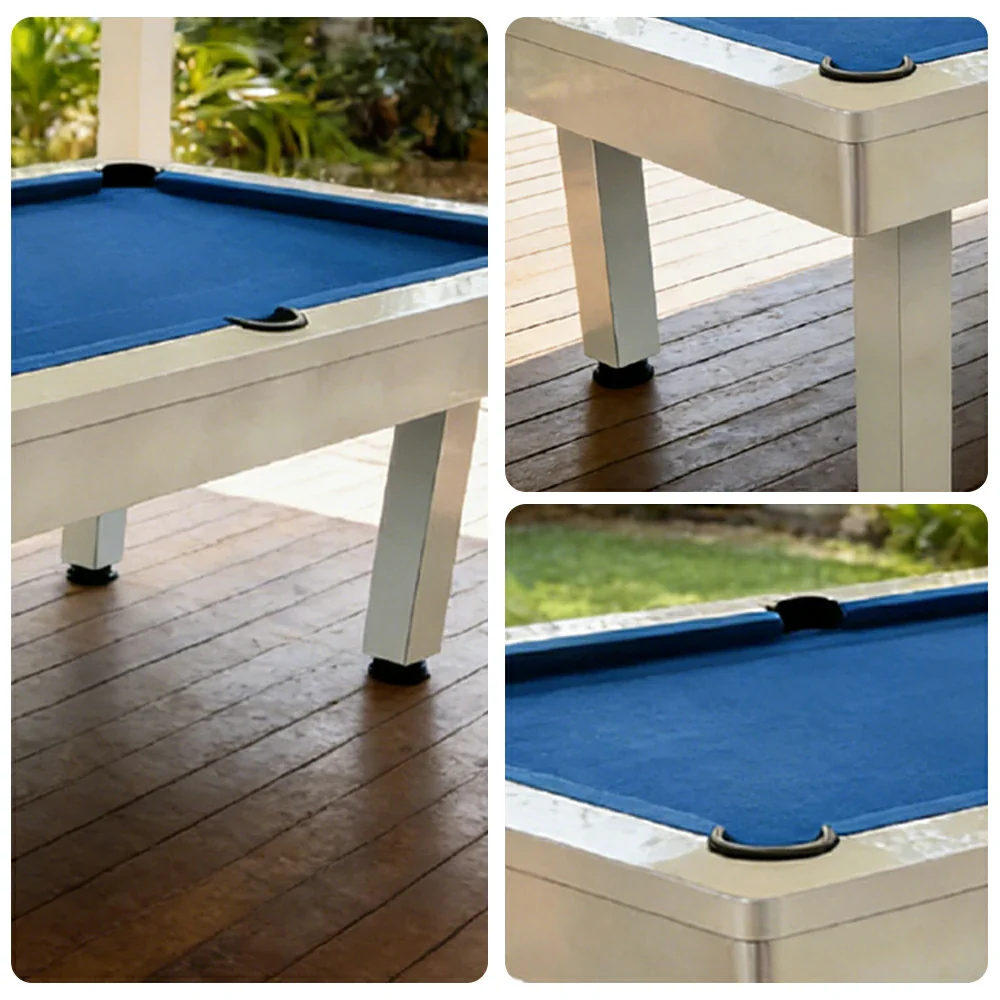 CUETIQ 7FT Outdoor Pool Table - Straight Leg Design Metal Frame Waterproof Billiard Table for Backyard Patio Games - White & Blue - Image 3