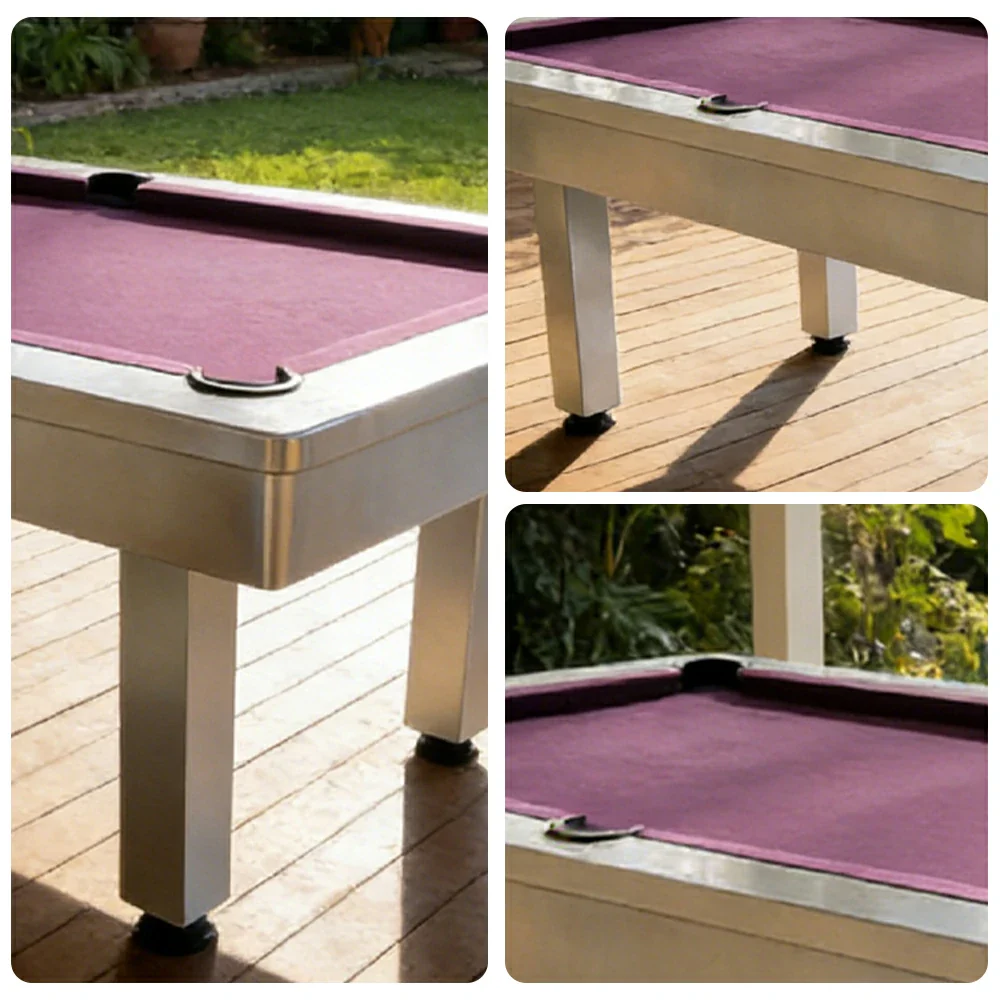 CUETIQ 7FT Outdoor Pool Table - Straight Leg Design Metal Frame Waterproof Billiard Table for Backyard Patio Games - White & Purple - Image 3
