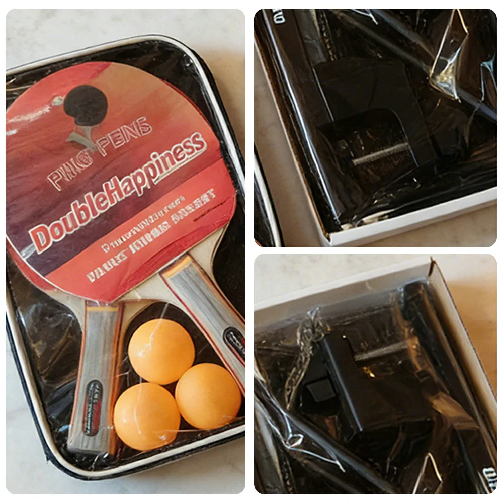 DHS Table Tennis Paddle Set - 2 Bats, 3 Balls, Adjustable Net, Beginner & Family Play Kit - Image 3
