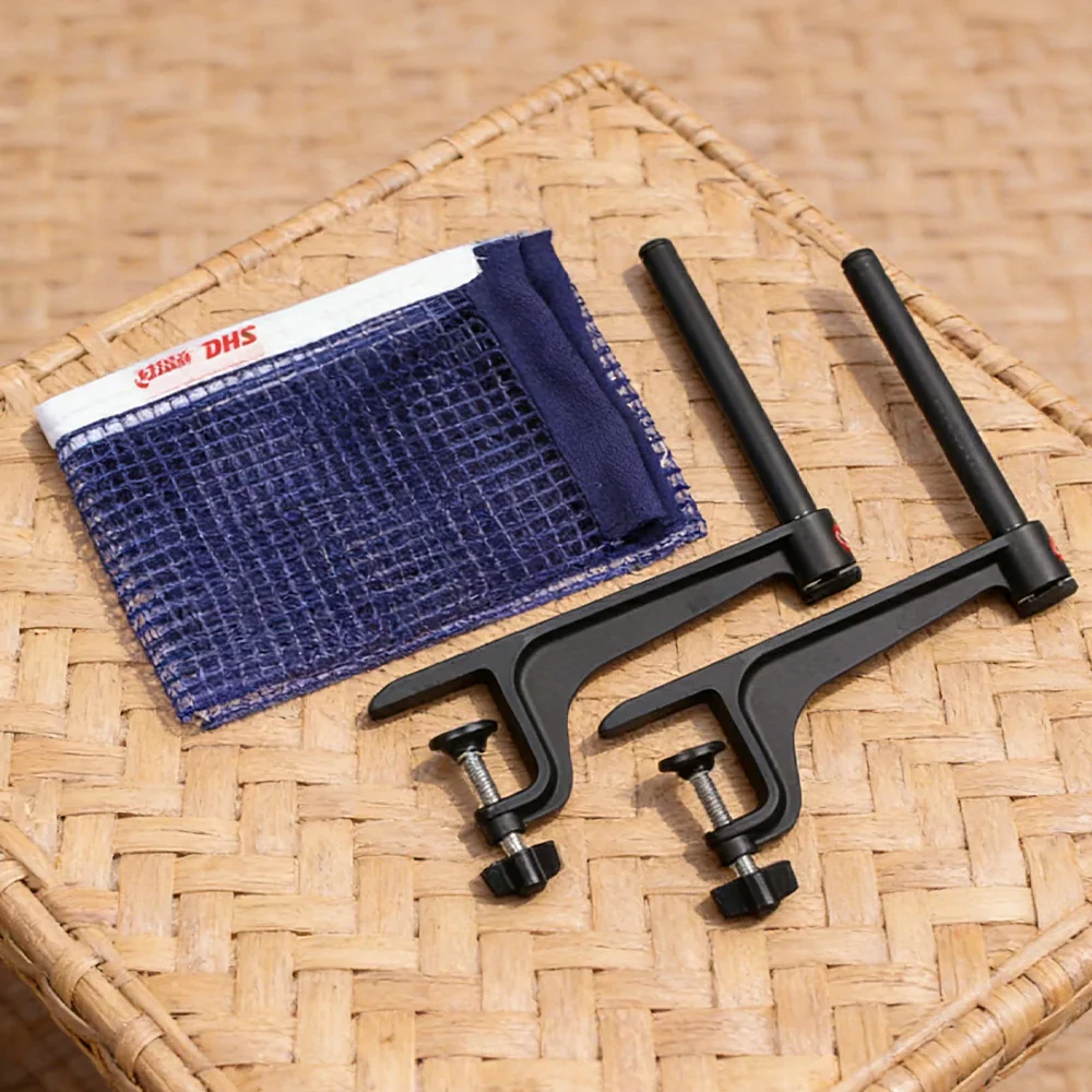 DOUBLE HAPPINESS Table Tennis Net Set - Clamp-On Adjustable Design - Durable Metal Bracket - Foldable Posts for Tables up to 4.2cm Thick - Image 4