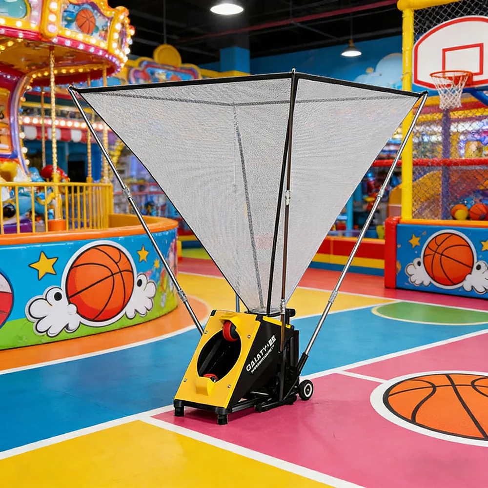 DUNK MASTER 290/350cm Basketball Shooting Machine - 4 Telescopic Rods, 21V Lithium Battery, Waterproof & Impact-Resistant, Compatible with 6# & 7# Balls - Image 4