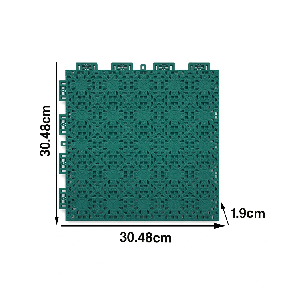 DUNK MASTER Interlocking Sports Floor Tiles - Anti-Slip Shock Absorbing Modular Court Flooring for Basketball Courts 10/20/30 Square Meters - Dark Green - Image 5
