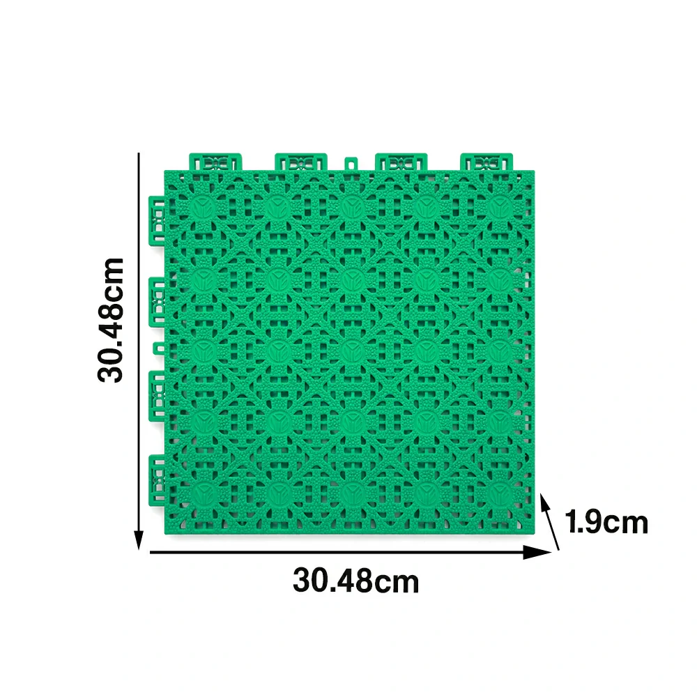 DUNK MASTER Interlocking Sports Floor Tiles - Anti-Slip Shock Absorbing Modular Court Flooring for Basketball Courts 10/20/30 Square Meters - Emerald Green - Image 5