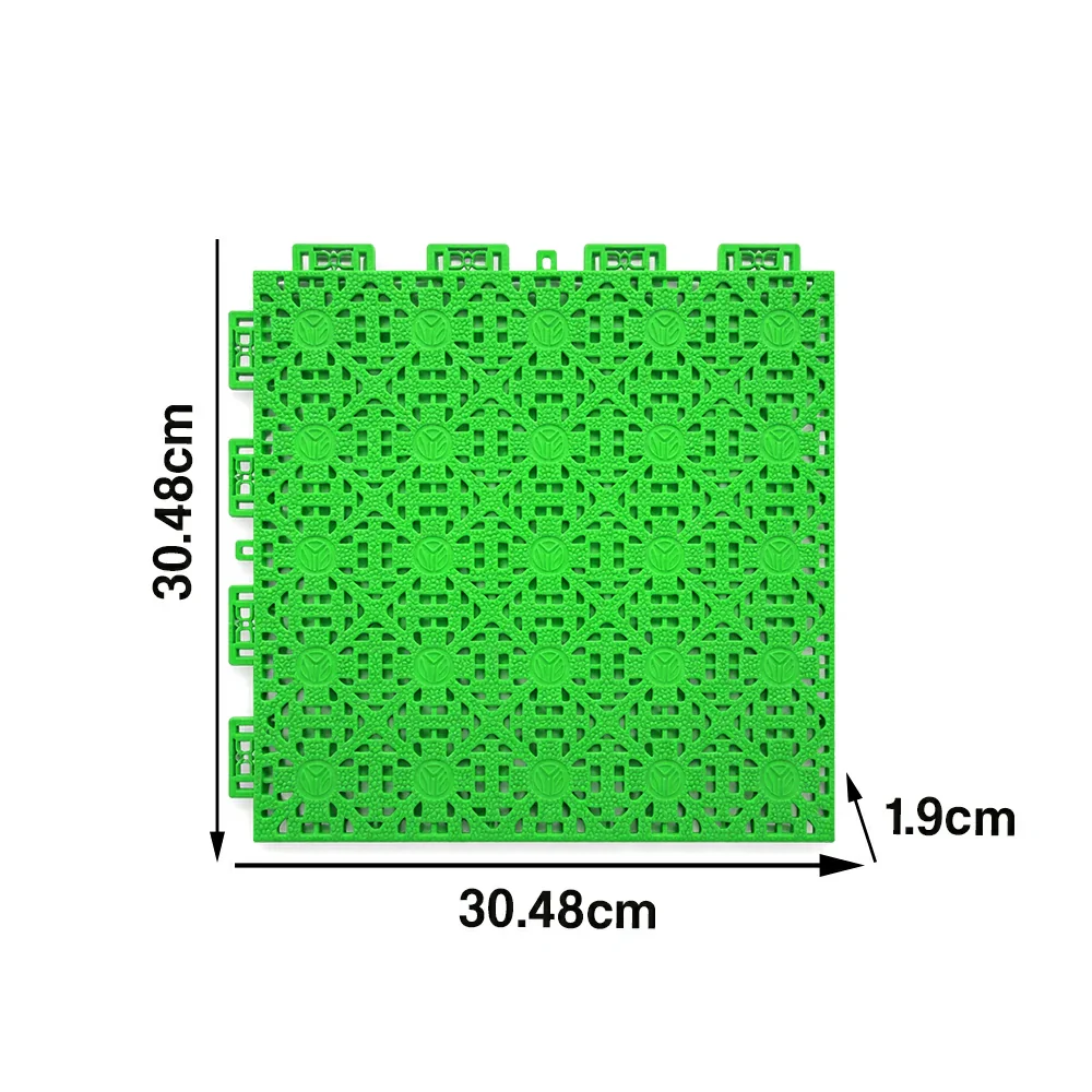 DUNK MASTER Interlocking Sports Floor Tiles - Anti-Slip Shock Absorbing Modular Court Flooring for Basketball Courts 10/20/30 Square Meters - Apple Green - Image 5