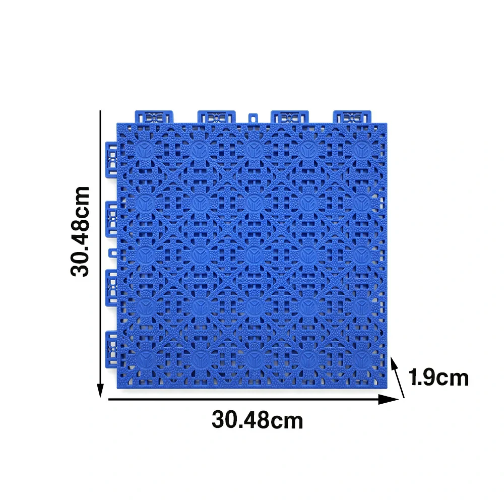 DUNK MASTER Interlocking Sports Floor Tiles - Anti-Slip Shock Absorbing Modular Court Flooring for Basketball Courts 10/20/30 Square Meters - Royal Blue - Image 5