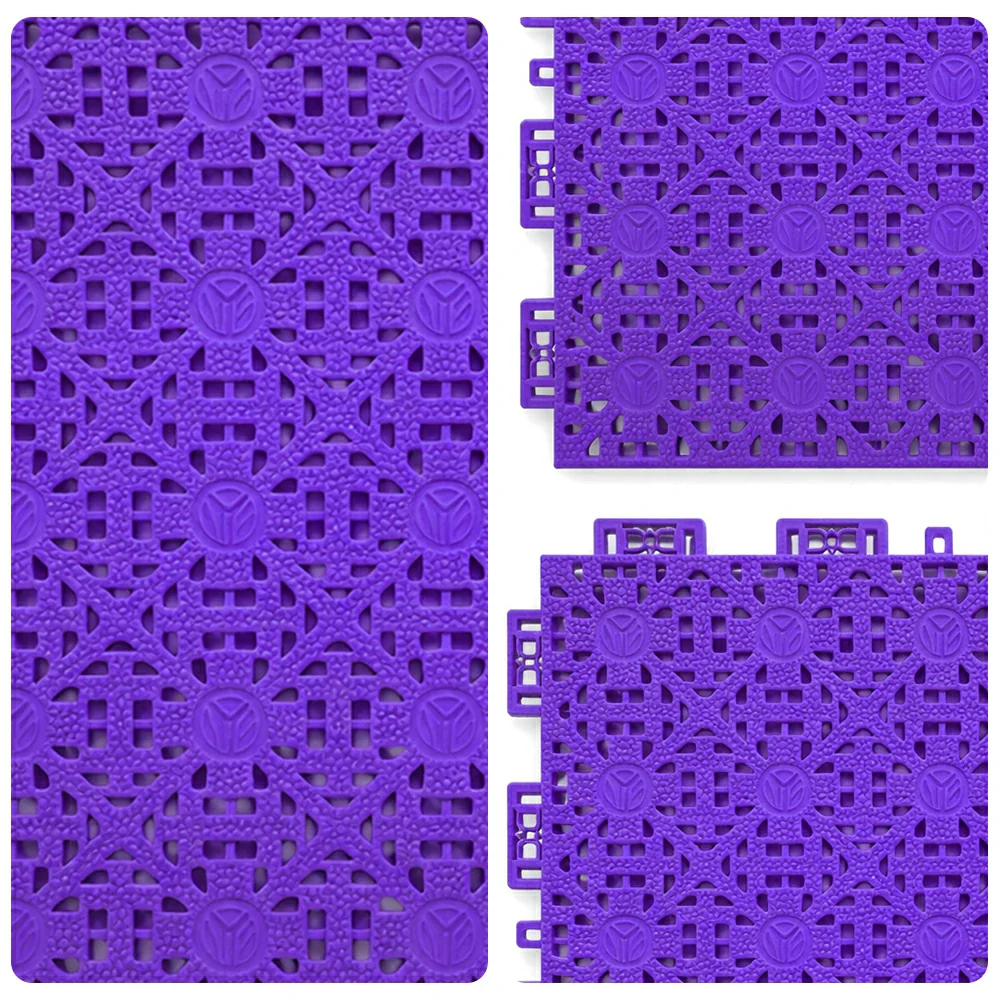 DUNK MASTER Interlocking Sports Floor Tiles - Anti-Slip Shock Absorbing Modular Court Flooring for Basketball Courts 10/20/30 Square Meters - Purple - Image 3