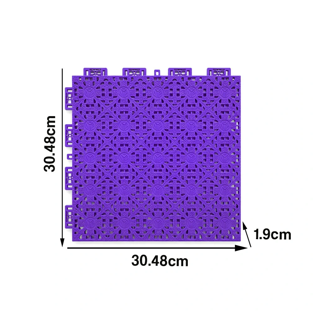 DUNK MASTER Interlocking Sports Floor Tiles - Anti-Slip Shock Absorbing Modular Court Flooring for Basketball Courts 10/20/30 Square Meters - Purple - Image 5