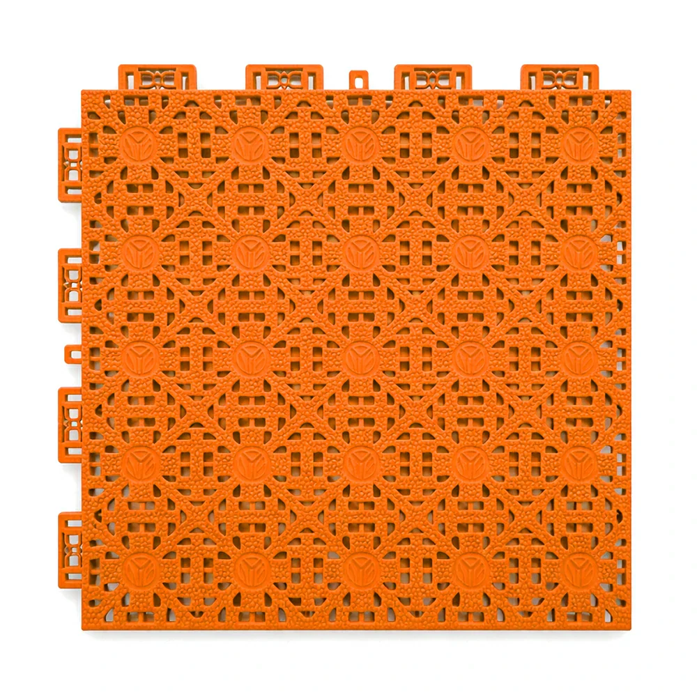 DUNK MASTER Interlocking Sports Floor Tiles - Anti-Slip Shock Absorbing Modular Court Flooring for Basketball Courts 10/20/30 Square Meters - Orange