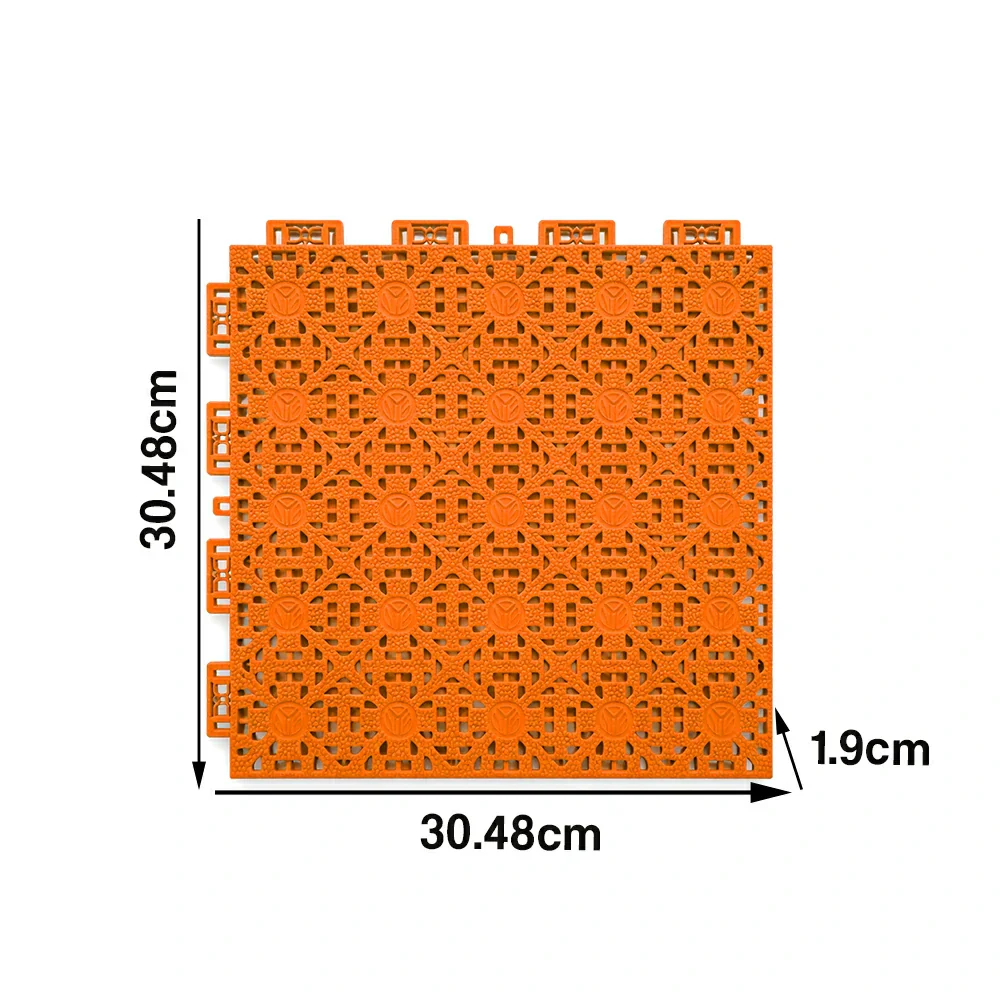 DUNK MASTER Interlocking Sports Floor Tiles - Anti-Slip Shock Absorbing Modular Court Flooring for Basketball Courts 10/20/30 Square Meters - Orange - Image 5