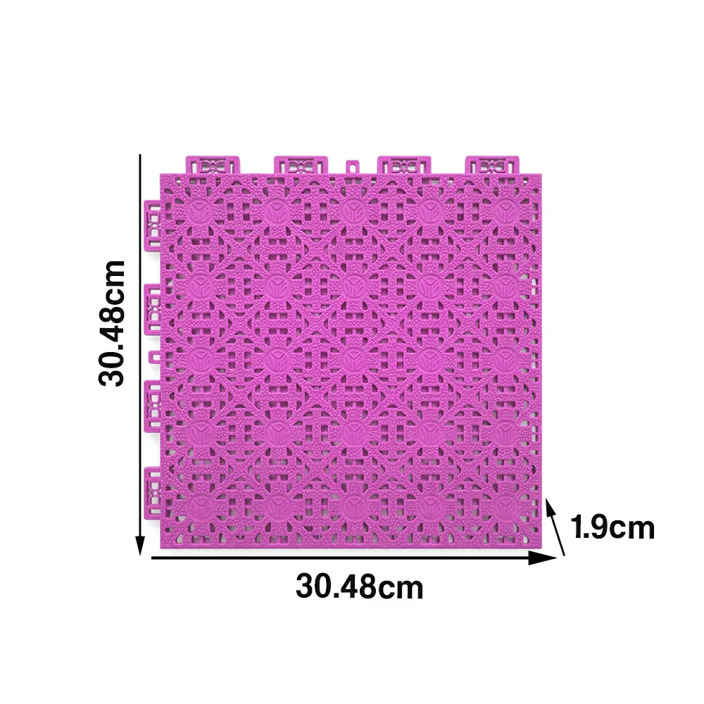 DUNK MASTER Interlocking Sports Floor Tiles - Anti-Slip Shock Absorbing Modular Court Flooring for Basketball Courts 10/20/30 Square Meters - Pink - Image 5
