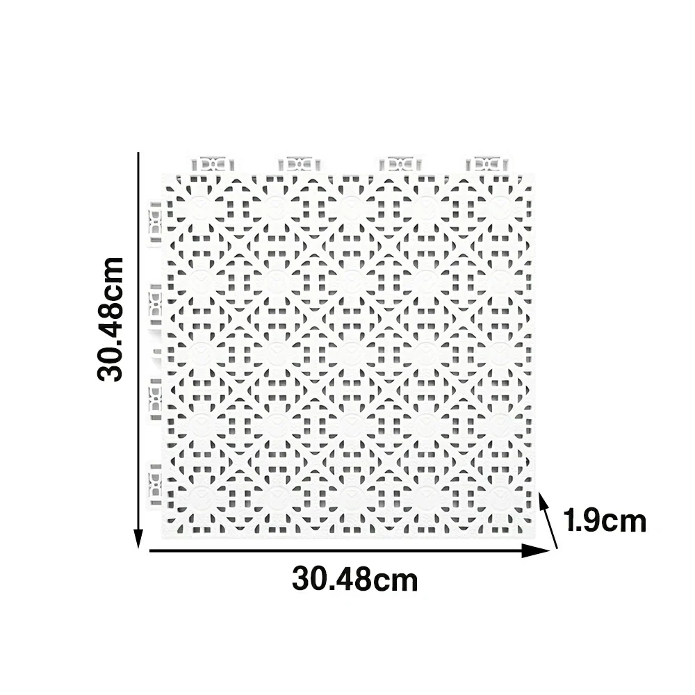 DUNK MASTER Interlocking Sports Floor Tiles - Anti-Slip Shock Absorbing Modular Court Flooring for Basketball Courts 10/20/30 Square Meters - White - Image 5