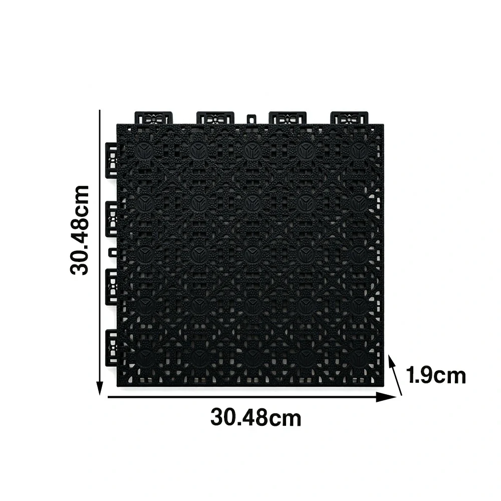 DUNK MASTER Interlocking Sports Floor Tiles - Anti-Slip Shock Absorbing Modular Court Flooring for Basketball Courts 10/20/30 Square Meters - Black - Image 5