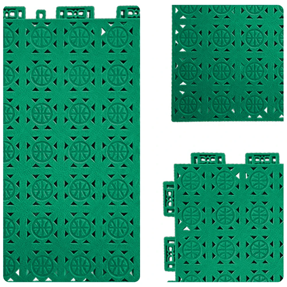 DUNK MASTER Interlocking Sports Floor Tiles - Anti-Slip Shock Absorbing Modular Court Flooring 10/20/30 Square Meters Basketball Court Outdoor Use - Grass Green - Image 3