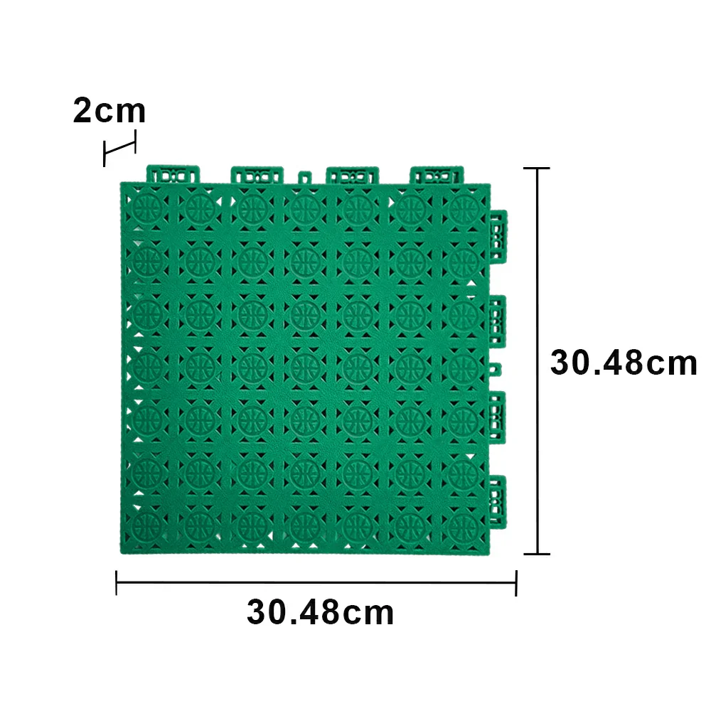 DUNK MASTER Interlocking Sports Floor Tiles - Anti-Slip Shock Absorbing Modular Court Flooring 10/20/30 Square Meters Basketball Court Outdoor Use - Grass Green - Image 5