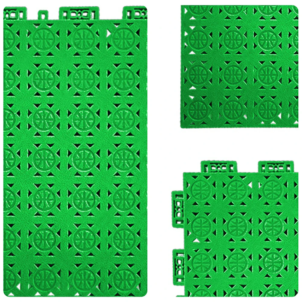 DUNK MASTER Interlocking Sports Floor Tiles - Anti-Slip Shock Absorbing Modular Court Flooring 10/20/30 Square Meters Basketball Court Outdoor Use - Apple Green - Image 3