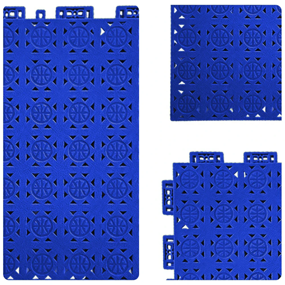 DUNK MASTER Interlocking Sports Floor Tiles - Anti-Slip Shock Absorbing Modular Court Flooring 10/20/30 Square Meters Basketball Court Outdoor Use - Royal Blue - Image 3