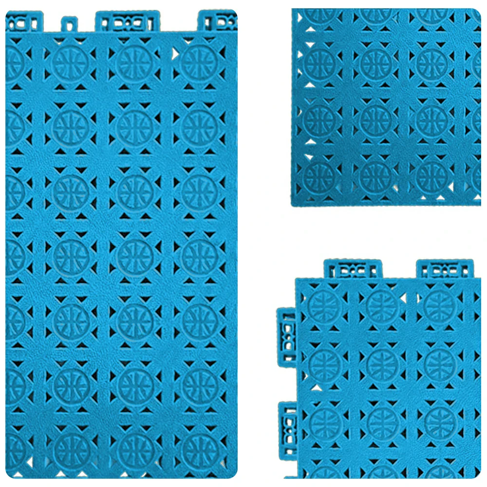 DUNK MASTER Interlocking Sports Floor Tiles - Anti-Slip Shock Absorbing Modular Court Flooring 10/20/30  Square Meters Basketball Court Outdoor Use - Blue - Image 3