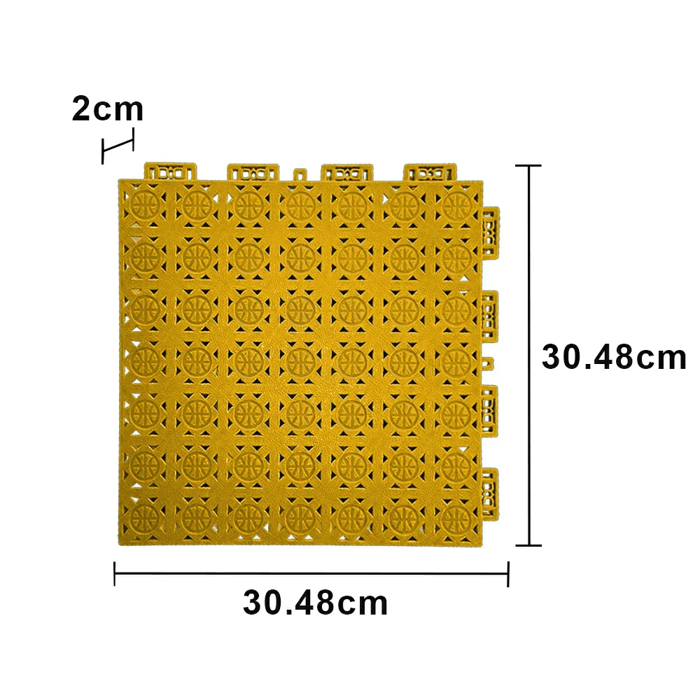 DUNK MASTER Interlocking Sports Floor Tiles - Anti-Slip Shock Absorbing Modular Court Flooring 10/20/30 Square Meters Basketball Court Outdoor Use - Yellow - Image 5