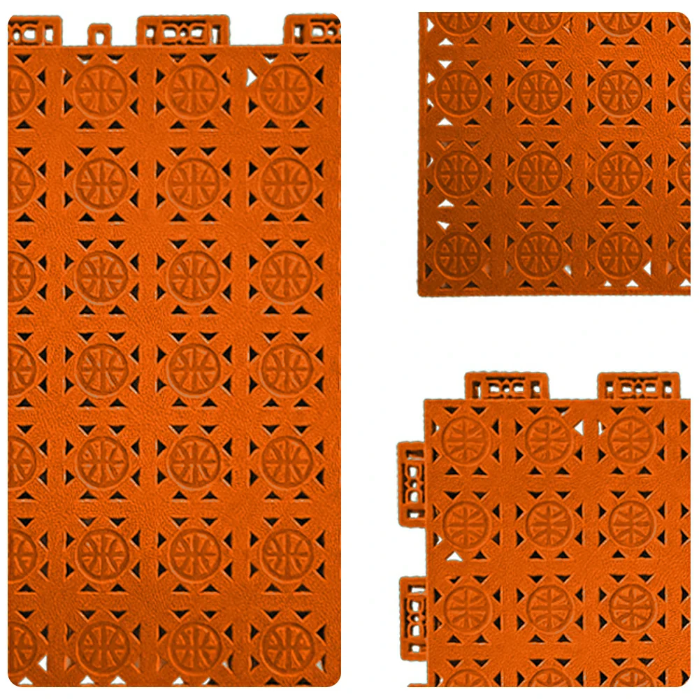 DUNK MASTER Interlocking Sports Floor Tiles - Anti-Slip Shock Absorbing Modular Court Flooring 10/20/30  Square Meters Basketball Court Outdoor Use - Orange - Image 3