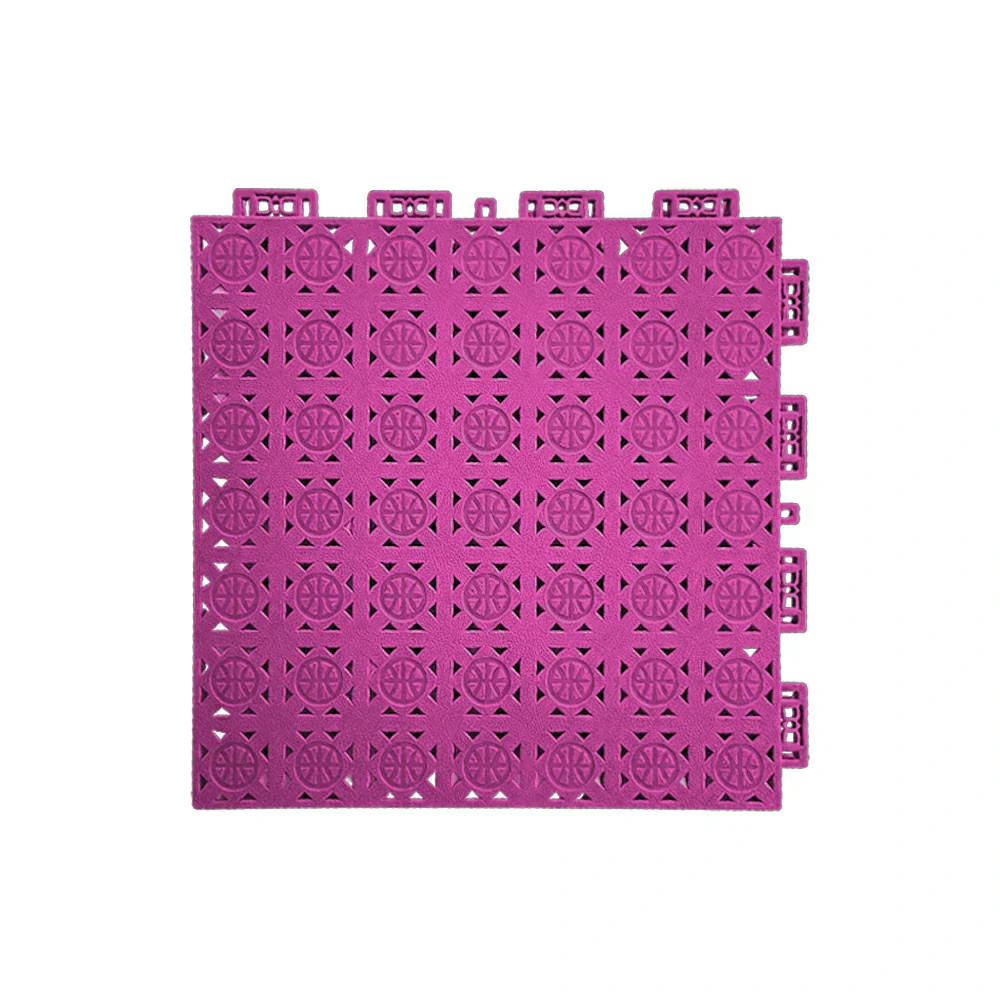 DUNK MASTER Interlocking Sports Floor Tiles - Anti-Slip Shock Absorbing Modular Court Flooring 10/20/30  Square Meters Basketball Court Outdoor Use - Pink