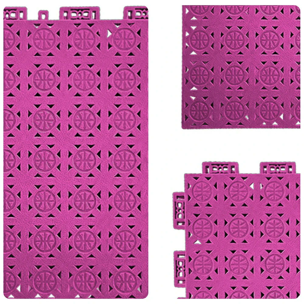 DUNK MASTER Interlocking Sports Floor Tiles - Anti-Slip Shock Absorbing Modular Court Flooring 10/20/30  Square Meters Basketball Court Outdoor Use - Pink - Image 3
