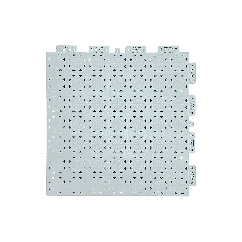 DUNK MASTER Interlocking Sports Floor Tiles - Anti-Slip Shock Absorbing Modular Court Flooring 10/20/30 Square Meters Basketball Court Outdoor Use - White