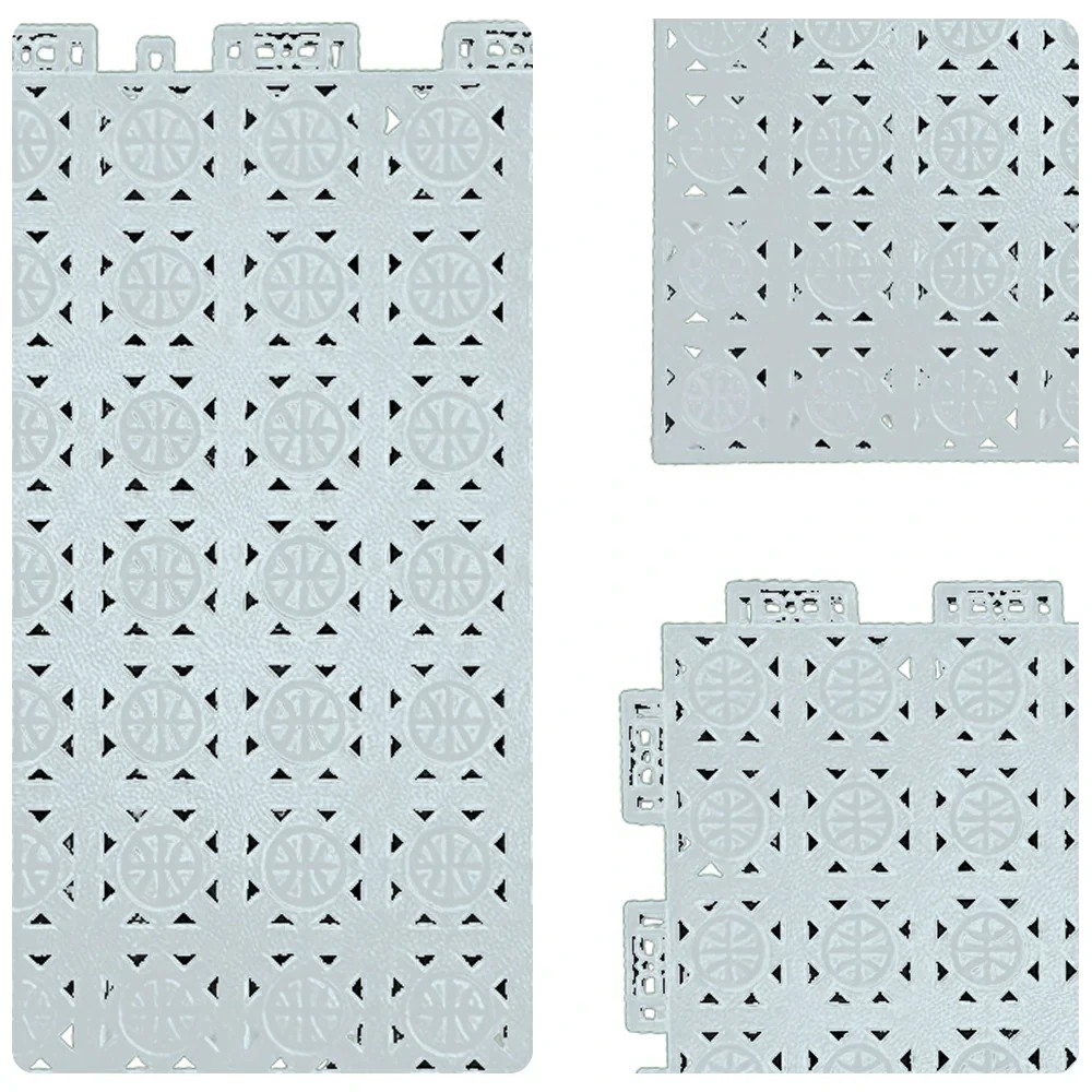 DUNK MASTER Interlocking Sports Floor Tiles - Anti-Slip Shock Absorbing Modular Court Flooring 10/20/30 Square Meters Basketball Court Outdoor Use - White - Image 3