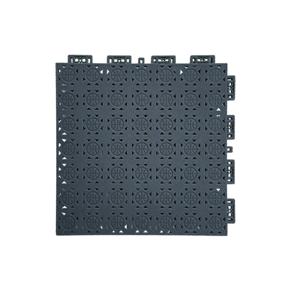 DUNK MASTER Interlocking Sports Floor Tiles - Anti-Slip Shock Absorbing Modular Court Flooring 10/20/30  Square Meters Basketball Court Outdoor Use - Drak Grey