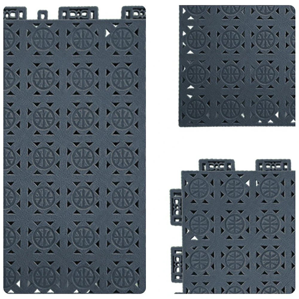 DUNK MASTER Interlocking Sports Floor Tiles - Anti-Slip Shock Absorbing Modular Court Flooring 10/20/30  Square Meters Basketball Court Outdoor Use - Drak Grey - Image 3