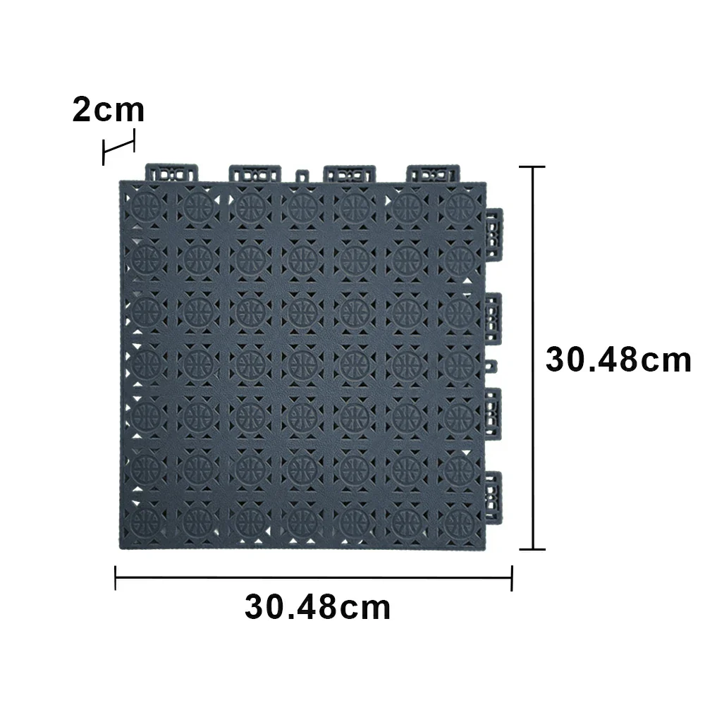 DUNK MASTER Interlocking Sports Floor Tiles - Anti-Slip Shock Absorbing Modular Court Flooring 10/20/30  Square Meters Basketball Court Outdoor Use - Drak Grey - Image 5