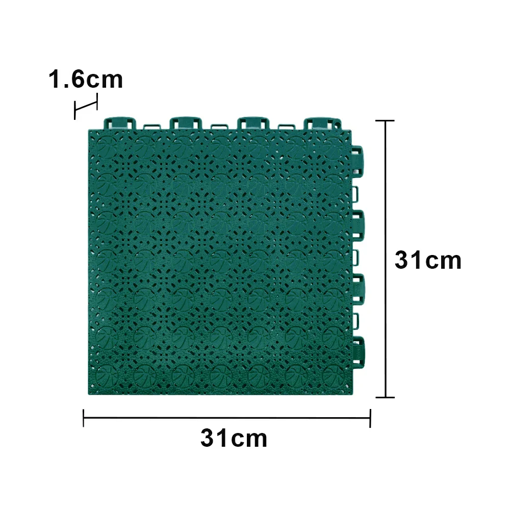 DUNK MASTER Interlocking Sports Floor Tiles - Anti-Slip Shock Absorbing Modular Court Flooring 10/20/30 Square Meters Basketball Court Outdoor Use - Dark Green - Image 5