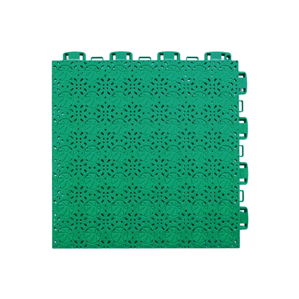 DUNK MASTER Interlocking Sports Floor Tiles - Anti-Slip Shock Absorbing Modular Court Flooring 10/20/30 Square Meters Basketball Court Outdoor Use - Grass Green