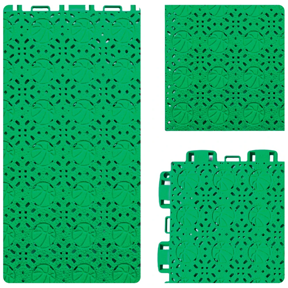 DUNK MASTER Interlocking Sports Floor Tiles - Anti-Slip Shock Absorbing Modular Court Flooring 10/20/30  Square Meters Basketball Court Outdoor Use - Emerald Green - Image 3