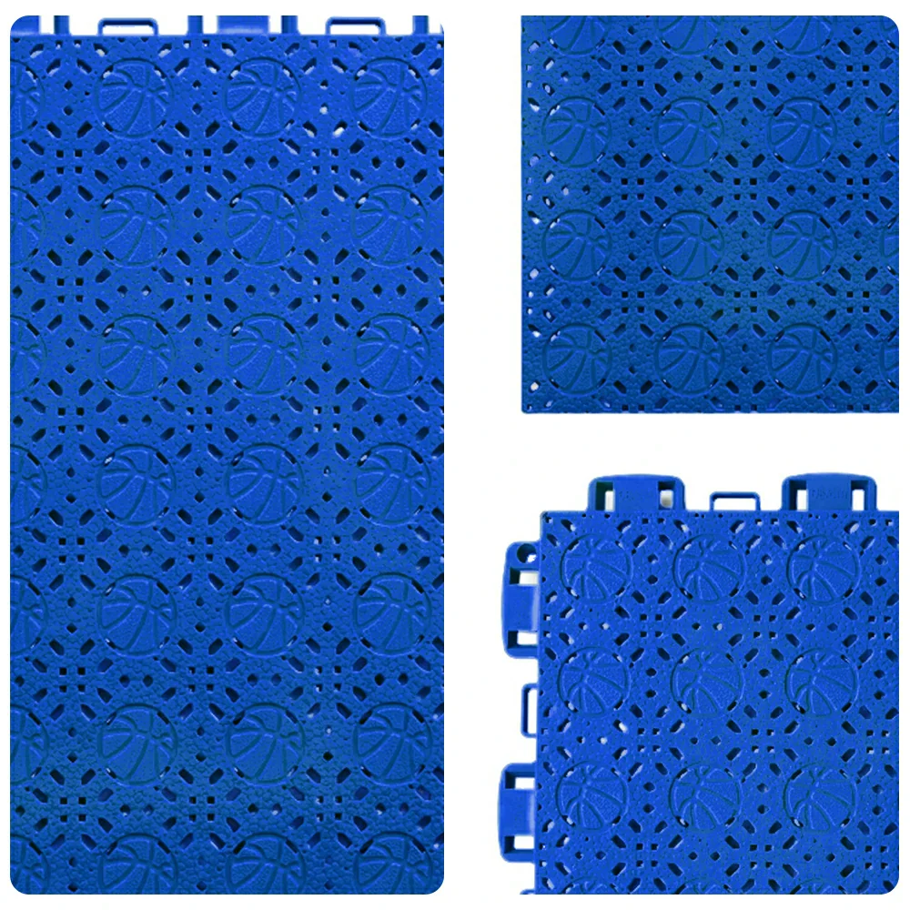 DUNK MASTER Interlocking Sports Floor Tiles - Anti-Slip Shock Absorbing Modular Court Flooring 10/20/30  Square Meters Basketball Court Outdoor Use - Royal Blue - Image 3
