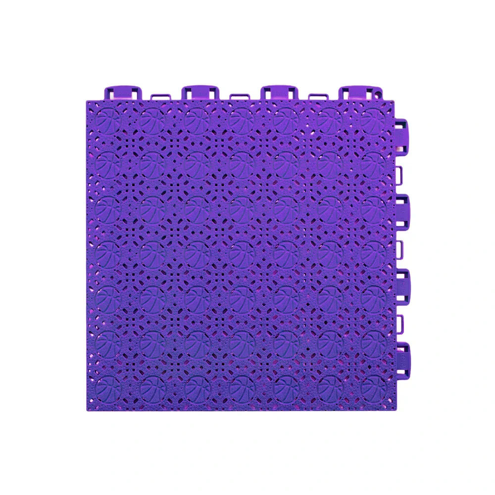 DUNK MASTER Interlocking Sports Floor Tiles - Anti-Slip Shock Absorbing Modular Court Flooring 10/20/30 Square Meters Basketball Court Outdoor Use - Purple