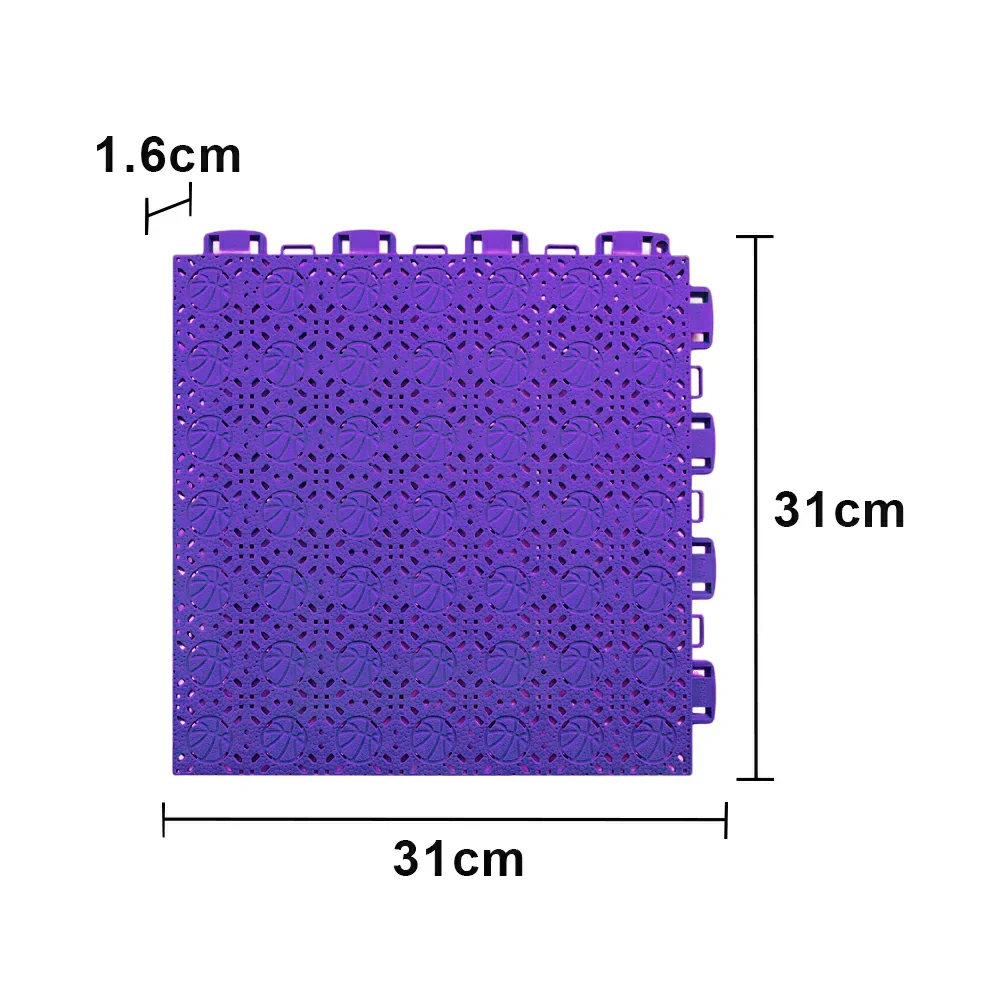 DUNK MASTER Interlocking Sports Floor Tiles - Anti-Slip Shock Absorbing Modular Court Flooring 10/20/30 Square Meters Basketball Court Outdoor Use - Purple - Image 5