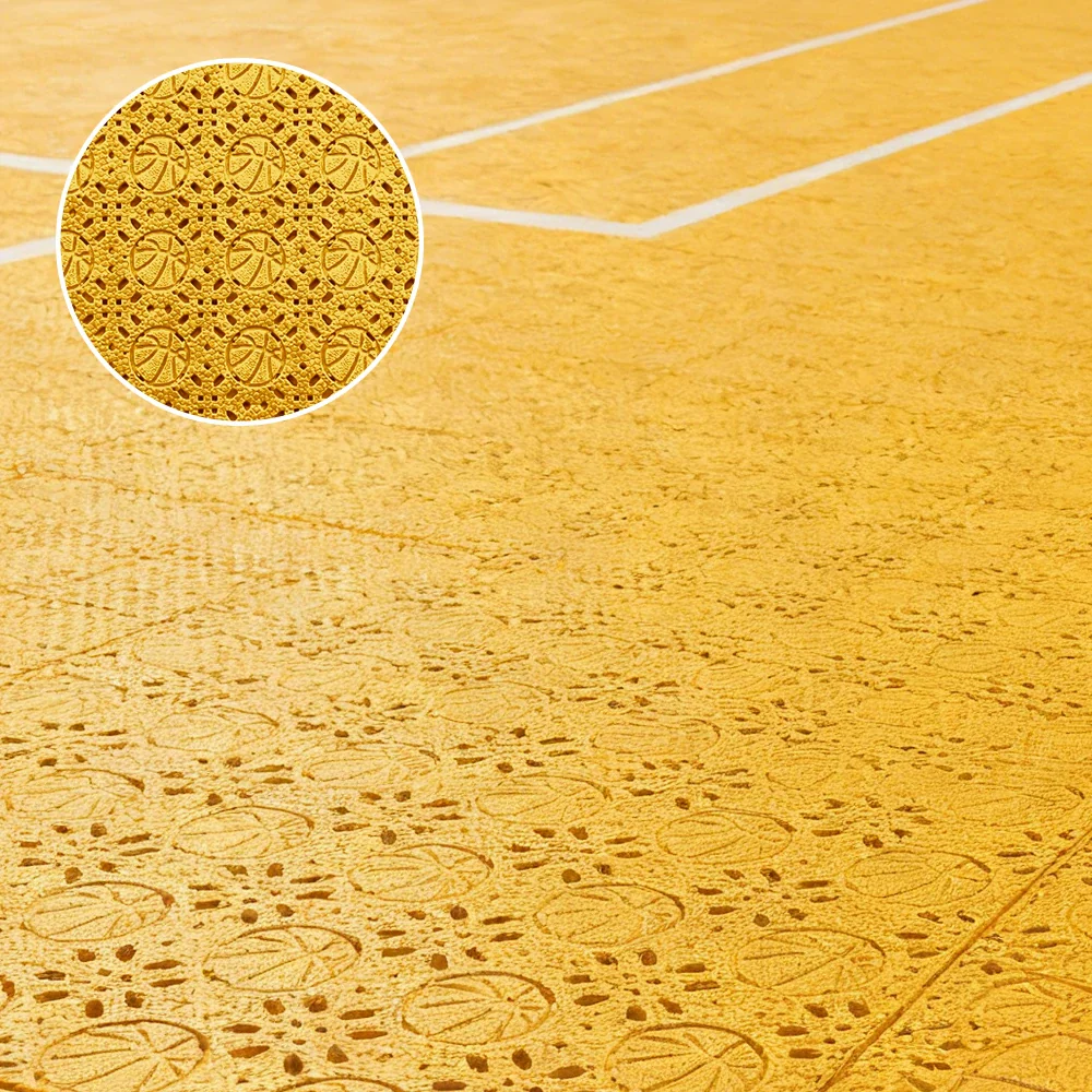 DUNK MASTER Interlocking Sports Floor Tiles - Anti-Slip Shock Absorbing Modular Court Flooring 10/20/30 Square Meters Basketball Court Outdoor Use - Yellow - Image 4