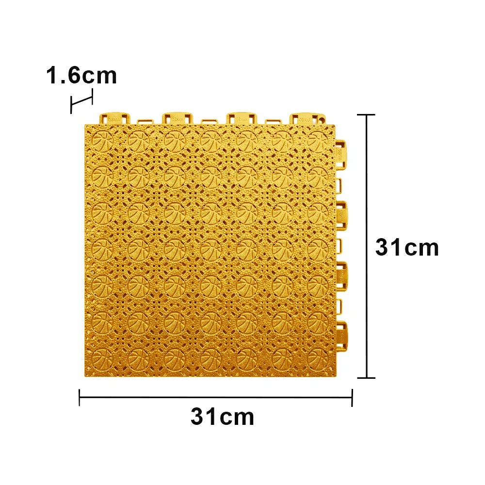 DUNK MASTER Interlocking Sports Floor Tiles - Anti-Slip Shock Absorbing Modular Court Flooring 10/20/30 Square Meters Basketball Court Outdoor Use - Yellow - Image 5