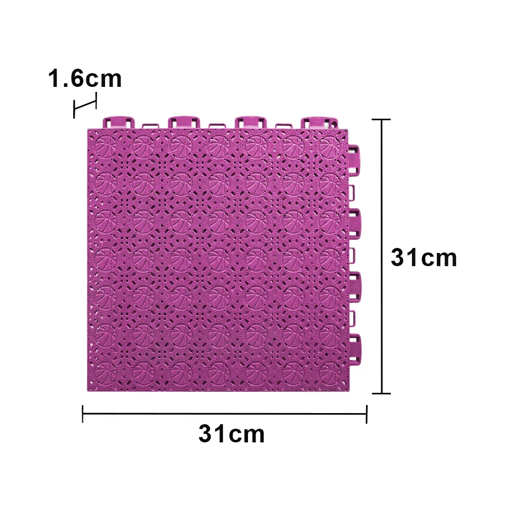 DUNK MASTER Interlocking Sports Floor Tiles - Anti-Slip Shock Absorbing Modular Court Flooring 10/20/30  Square Meters Basketball Court Outdoor Use - Pink - Image 5