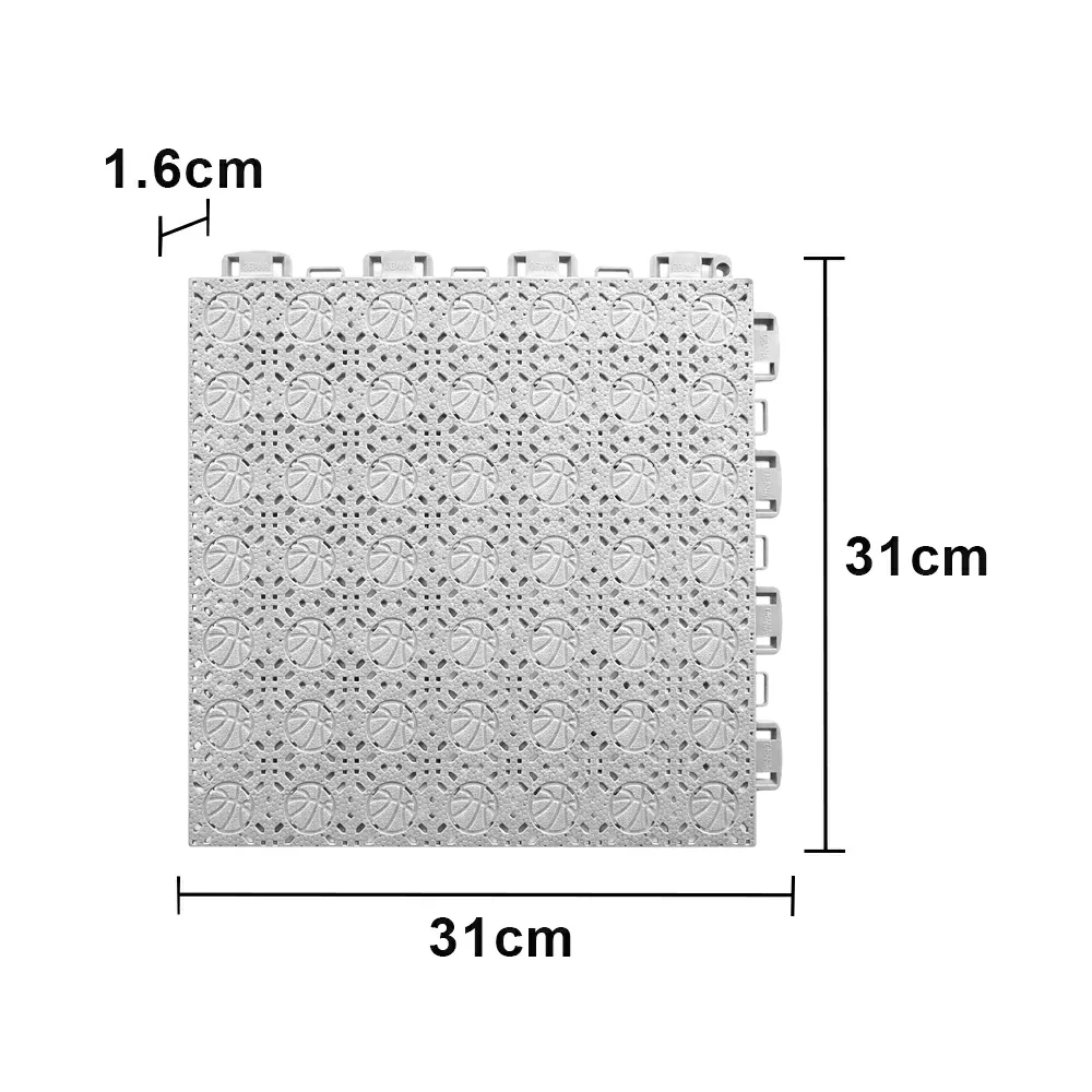 DUNK MASTER Interlocking Sports Floor Tiles - Anti-Slip Shock Absorbing Modular Court Flooring 10/20/30 Square Meters Basketball Court Outdoor Use - White - Image 5