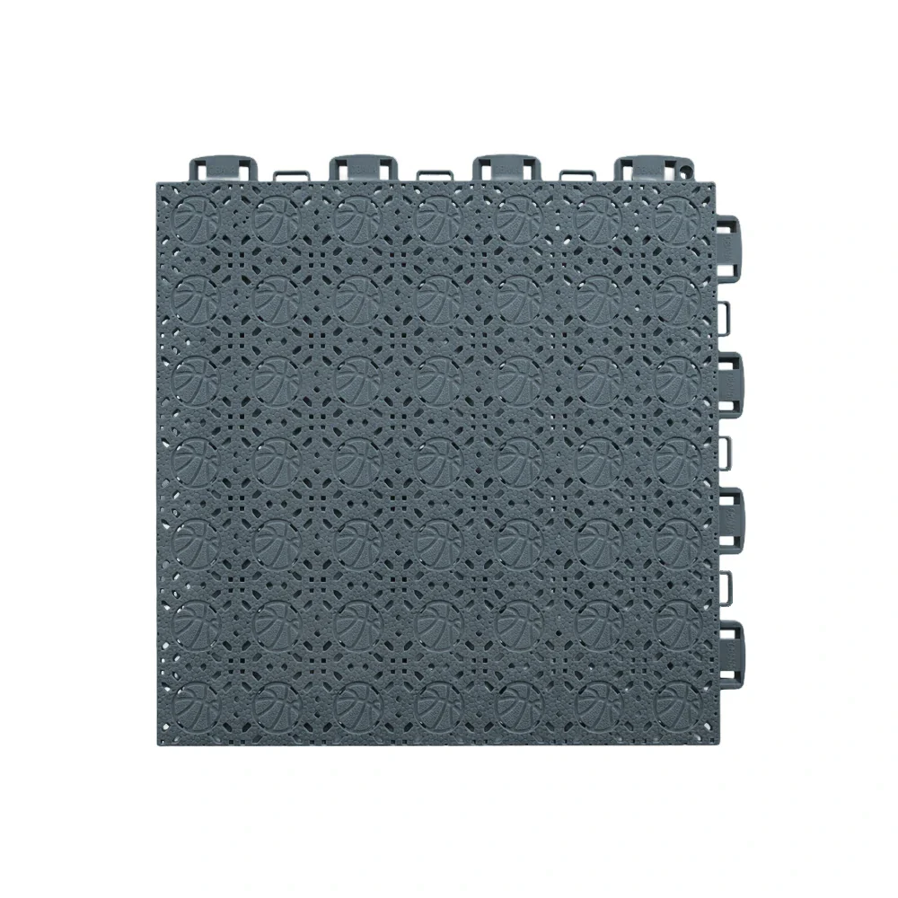 DUNK MASTER Interlocking Sports Floor Tiles - Anti-Slip Shock Absorbing Modular Court Flooring 10/20/30  Square Meters Basketball Court Outdoor Use - Dark Grey